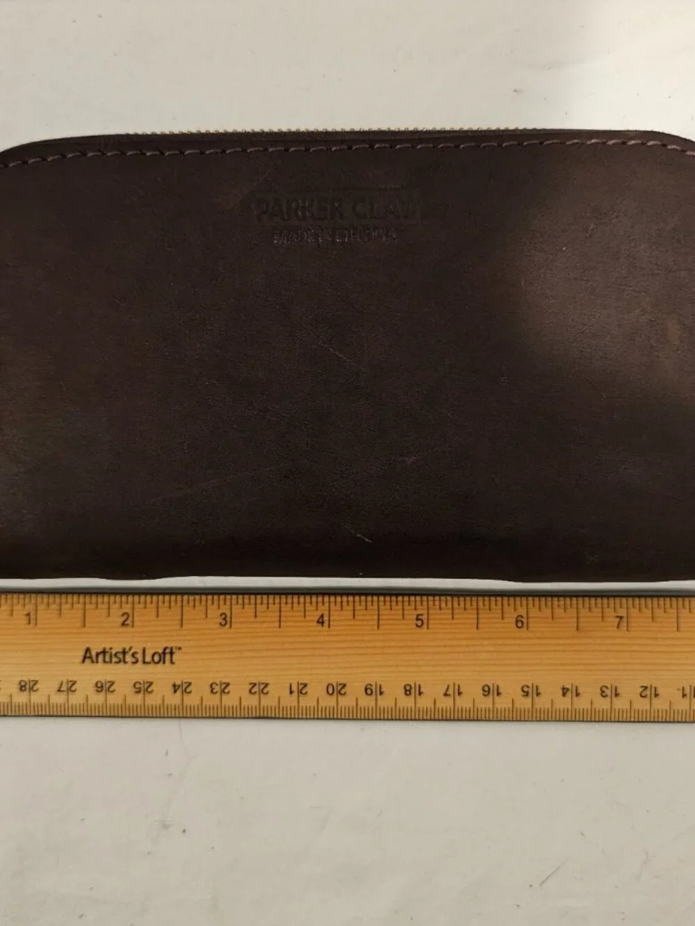 Parker Clay Zahra Leather Round Zip Wallet Brown Ethiopia Accordion